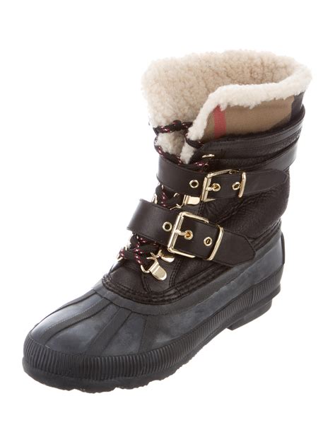 burberry shearling lined snow boots|Burberry boots bloomingdale's.